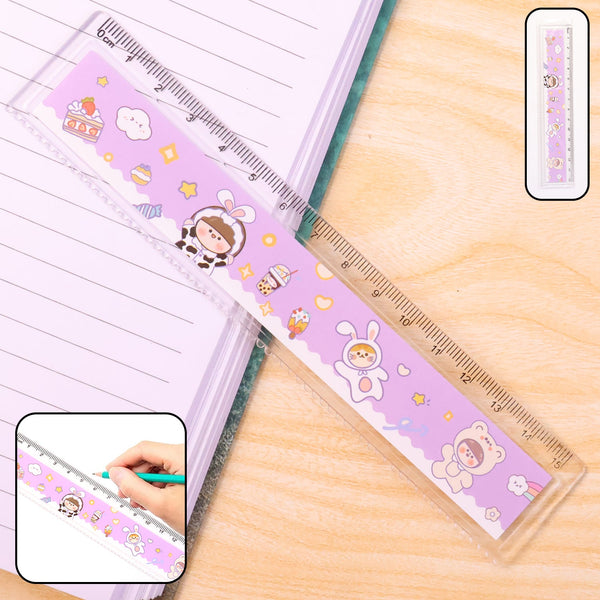 Premium Cute Cartoon Plastic Ruler for Kids (1 Pc)