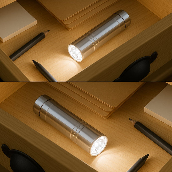 Portable Mini Torch, Super-Bright Mini 6 LED Bulb Pocket Torches - Small Keyring Torch Flashlight for Camping, Hiking, DIY, Travelling, Outdoors and More 3 Battery operated (Battery not included / 1 pc / Mix Color )