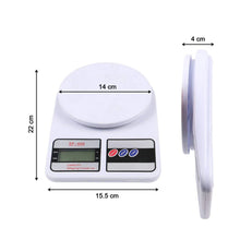 Digital scale for accurate 10 kg measurements.