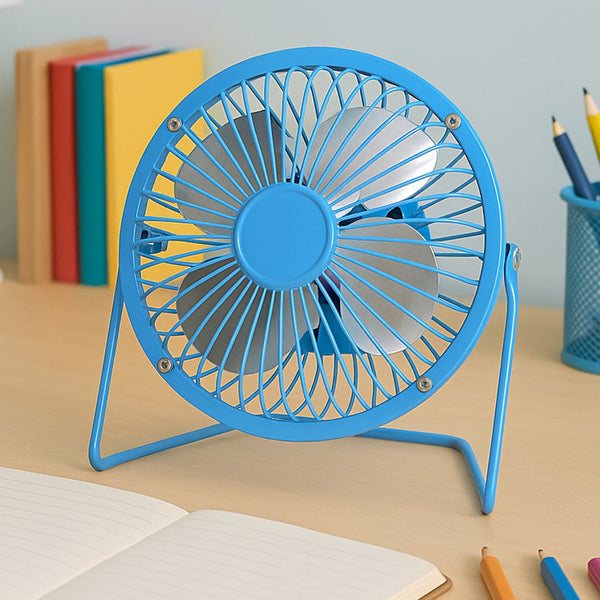 USB Table Desk Personal Metal Electronic Fan, Compatible with Computers, Laptops, Student Dormitory, Suitable For Office, School Use (1 Pc)