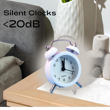 Small Twin-Bell Analog Alarm Clock - (1 Pc)