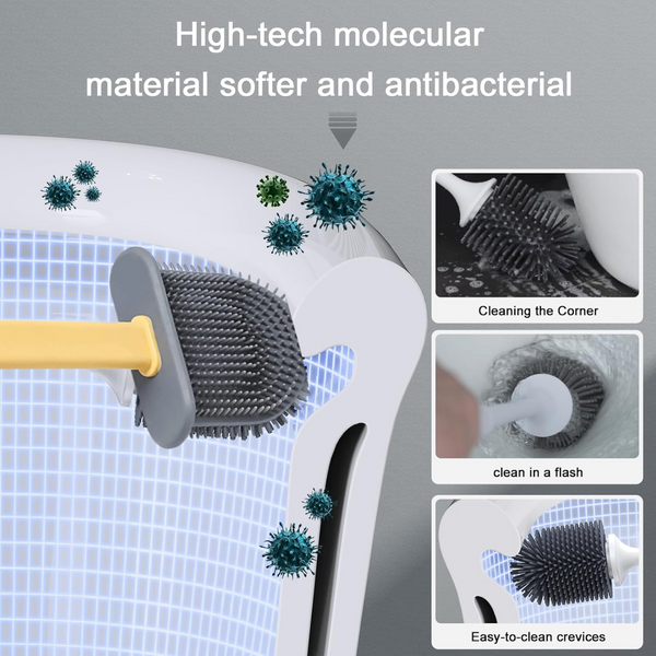 Silicone Toilet Brush with Holder (Without Box)