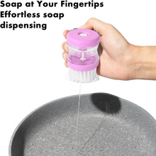 Plastic Wash Basin Brush Cleaner with Liquid Soap Dispenser (Multicolour)