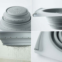 2 in 1 Over-Sink Cutting Board with Built-In Collapsible Strainer (50 x 28 Cm)