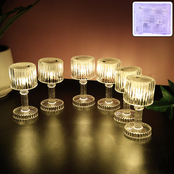 6pc LED Crystal Table & Desk Lamp