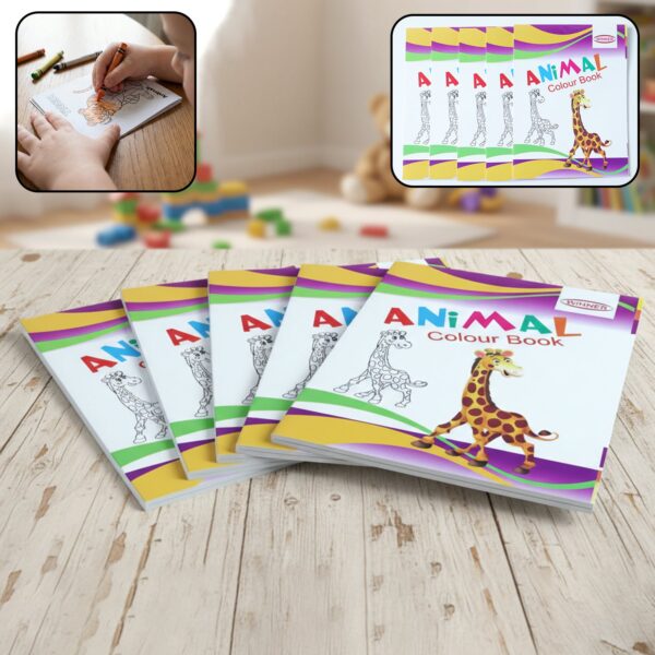 Kids Animal Theme Colouring Book Set