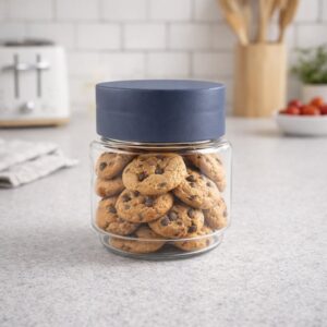Airtight Transparent Kitchen Storage Jar with Secure Lid (1 Pc / 500 ML Approx)