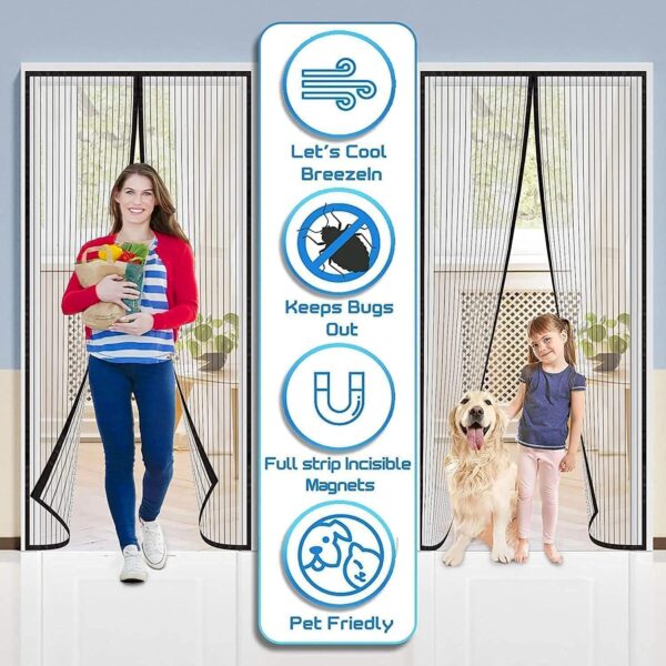 Magic Mesh Hands-Free Screen Door | Mosquito Net for Home