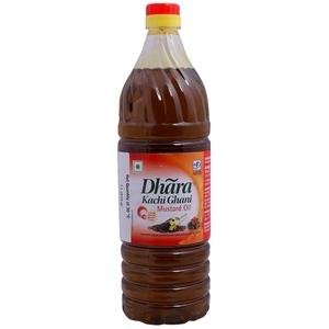 Dhara Kachi Ghani Mustard Oil 1 L (Bottle)