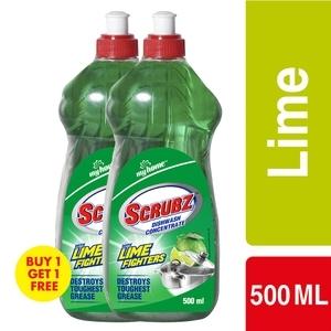 My Home Scrubz Lime Dishwash Liquid 500 ml (Buy 1 Get 1 Free)