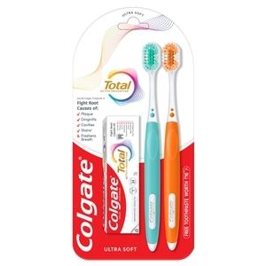 Colgate Total Ultra Soft Tooth Brush 2 pcs + Toothpaste 20 g
